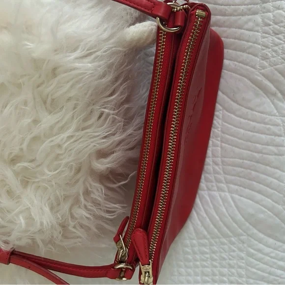 Coach Red Crossbody Bag Sleek Modern Design - Picture 11 of 15